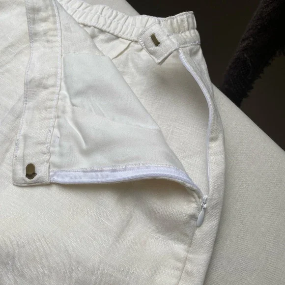 L.L. Bean Linen Classic Fit Straight Midi Skirt Size 18 Reg White A Line Basic - Picture 12 of 16